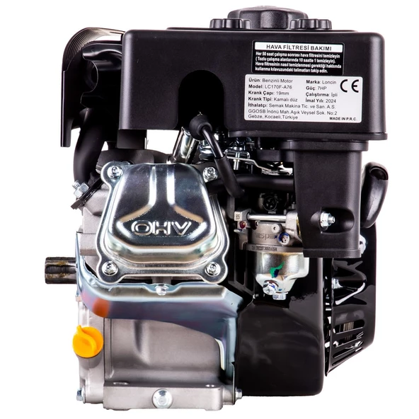Loncın LC170F-A76 EUR5 Benzinli  Motor  7 HP Çapa Tip Frezeİi  Ø25mm - 3