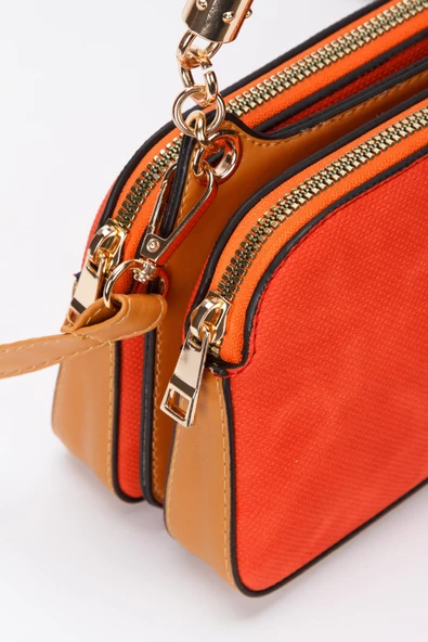 Kadın Fermuarlı El ve Omuz Çantası - 9