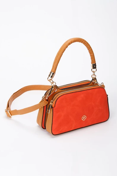 Kadın Fermuarlı El ve Omuz Çantası - 7