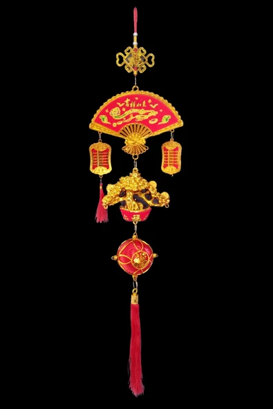 Feng Shui Yelpaze Hayat Ağacı Şans Ve Bereket Askılık 80 cm - Resim 7