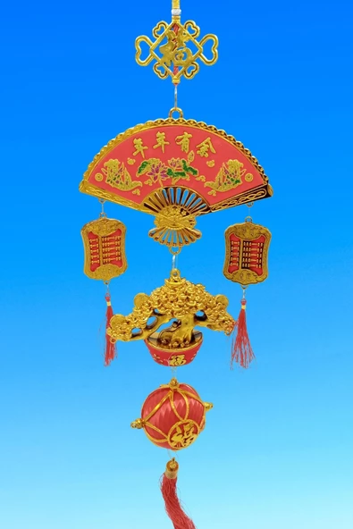 Feng Shui Yelpaze Hayat Ağacı Şans Ve Bereket Askılık 80 cm - Resim 10