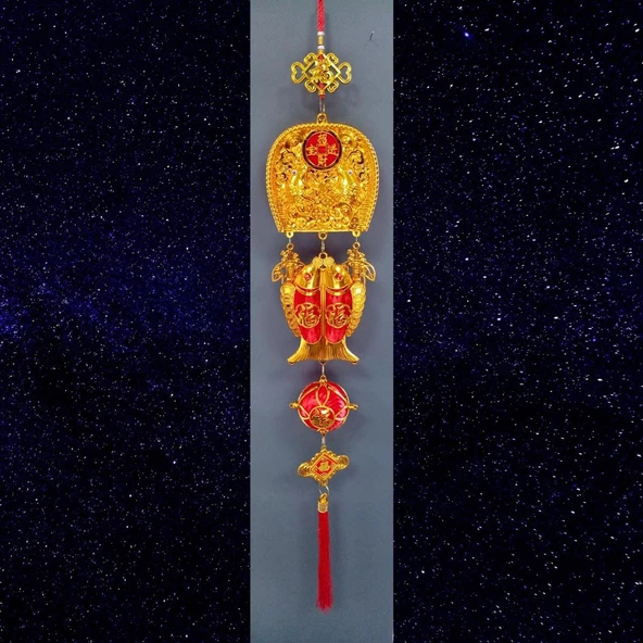 Feng Shui Koi Balıkları Şans Ve Bereket Askılık 100 cm - Resim 3