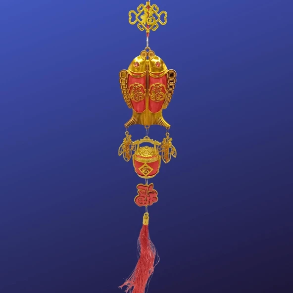 Feng Shui Koi Balık Şans Ve Bereket Askılık 80 cm - Resim 4