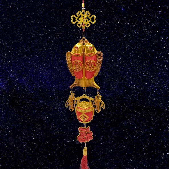 Feng Shui Koi Balık Şans Ve Bereket Askılık 80 cm - Resim 5