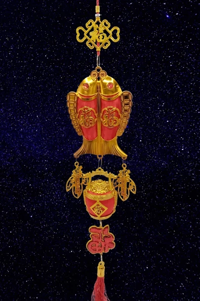 Feng Shui Koi Balık Şans Ve Bereket Askılık 80 cm - Resim 7