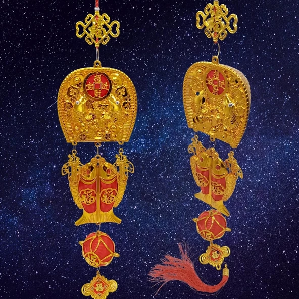 Feng Shui Koi Balıkları Şans Ve Bereket Askılık 100 cm - Resim 5