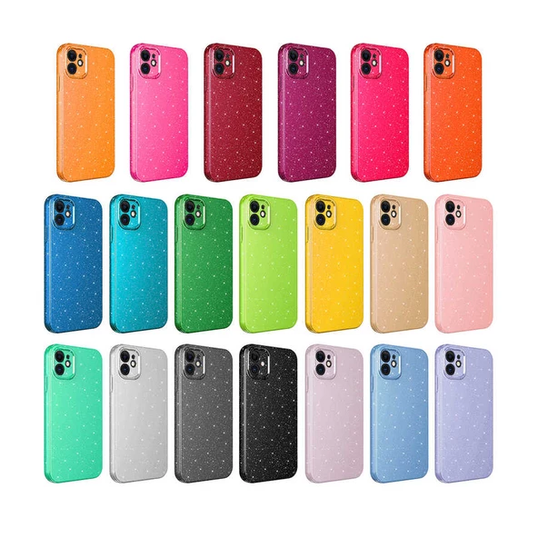 iPhone 12 Kılıf Kamera Korumalı Simli Lüks Koton Kapak - Resim 2