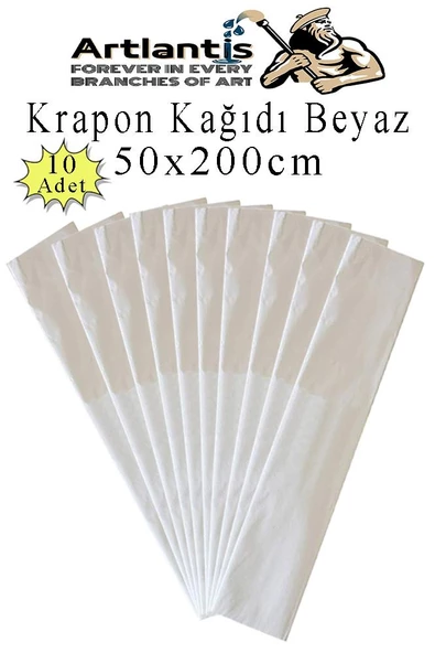 Renkli Krapon Kağıdı 50x200 cm 10 Adet Renkli Grapon Kağıdı Okul Sınıf Etkinlik Kreş Okul Öncesi Kırapon Grafon - 8