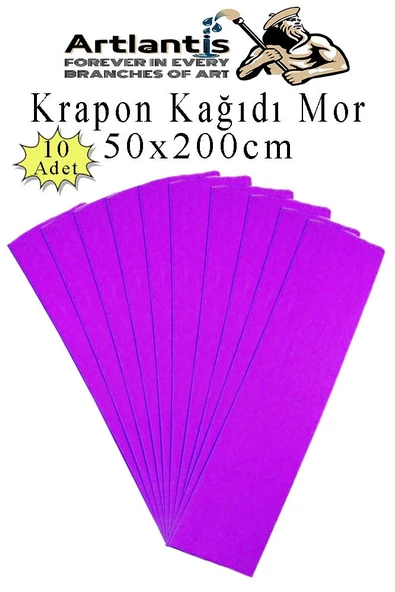 Renkli Krapon Kağıdı 50x200 cm 10 Adet Renkli Grapon Kağıdı Okul Sınıf Etkinlik Kreş Okul Öncesi Kırapon Grafon - 5