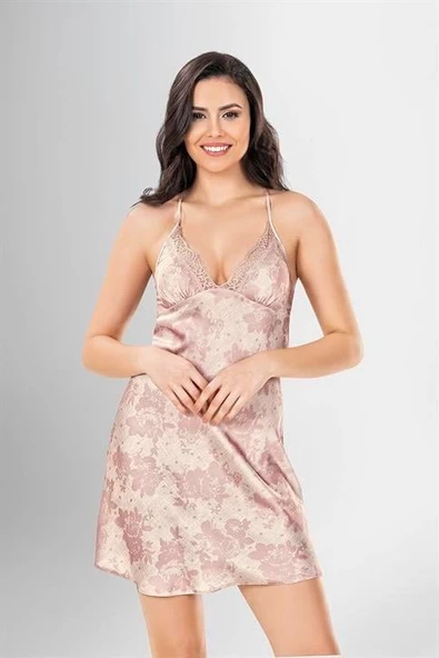 Aria's Closet 2 li Kısa Sabahlık Takımı Desenli - 3