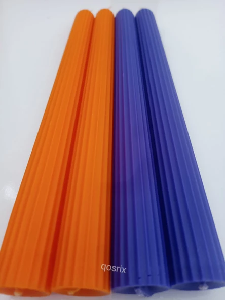 qosrix Yılbaşı Özel Serisi 4'lü Turuncu Mor Şamdan Doğal Kokulu Soya Mumu Yeni Yıl Noel Uzun Çubuk Konik Mum - Resim 6