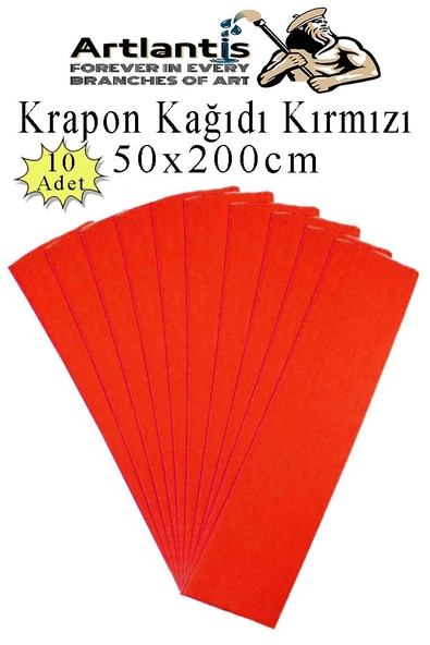 Renkli Krapon Kağıdı 50x200 cm 10 Adet Renkli Grapon Kağıdı Okul Sınıf Etkinlik Kreş Okul Öncesi Kırapon Grafon - 10