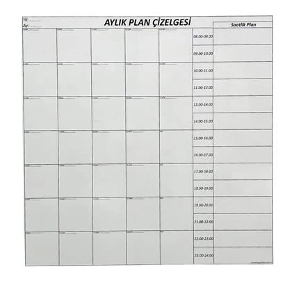 BUFFER® Aylık Planlayıcı Manyetik Duvar Stickerı Takvim Plan Çizelgesi