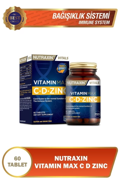 NUTRAXİN VİTAMİN MAX C + D ZİNC 60 TABLET