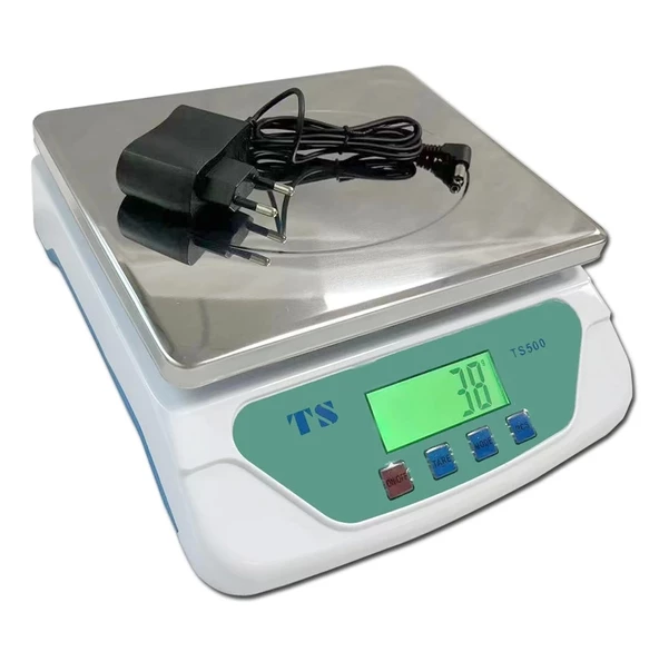 TS-500 Dijital Terazi - LCD Ekran, Dara Alma, Sayım Fonksiyonlu, Yüksek Hassasiyetli Tartım Cihazı - 3