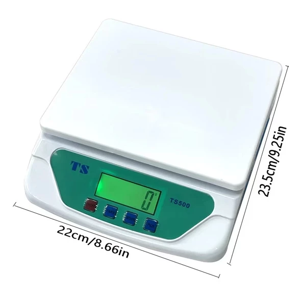 TS-500 Dijital Terazi - LCD Ekran, Dara Alma, Sayım Fonksiyonlu, Yüksek Hassasiyetli Tartım Cihazı - 2