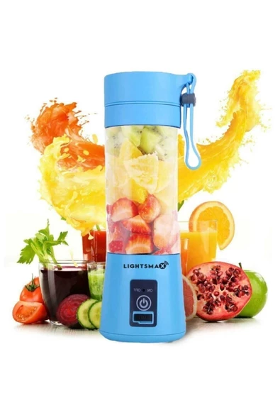 Portatif Taşınabilir380 ml Usb Şarjlı Mavi El Blender