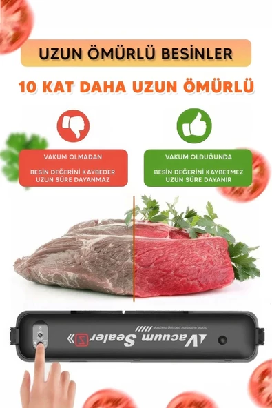 Gıda Vakum Ve Mühürleme Makinesi- Yiyecek Tazeliği Koruma Ev Ve Restoran İçin - 4