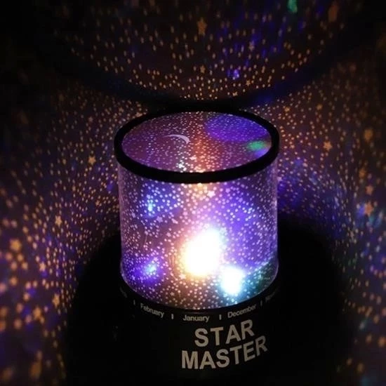 Star Master Pilli Gökyüzü Projeksiyonlu Led Renkli Yıldızlı Tavan Işık Yansıtma Gece Lambası - 2