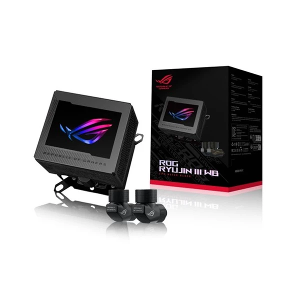Asus Rog Ryujın Iıı Wb Cpu Su Bloğu Tam Renkli 3.5" Lcd Ekran Gömülü Vrm Fanı 178 Mikro Soğutma Kanadı Ve Bakır Alaşımlı Soğuk Plaka Soğutma Teknolojisi İle Asetek Ve Rog Bağlantı Parçaları - 4