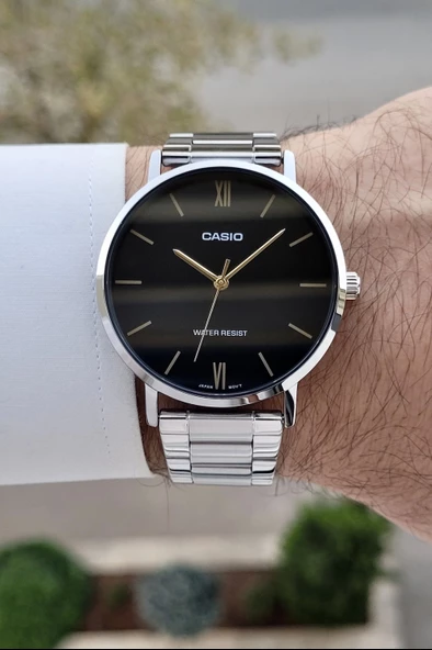 Casio CSISTE182 Kadranı Siyah Kordonu Gümüş Renk Hediye Paketli Erkek Kol Saati - Resim 2