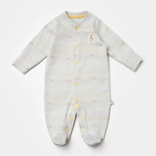 Bibaby Biorganic Penguin Yenidoğan Tulum 60776 Ekru Gri