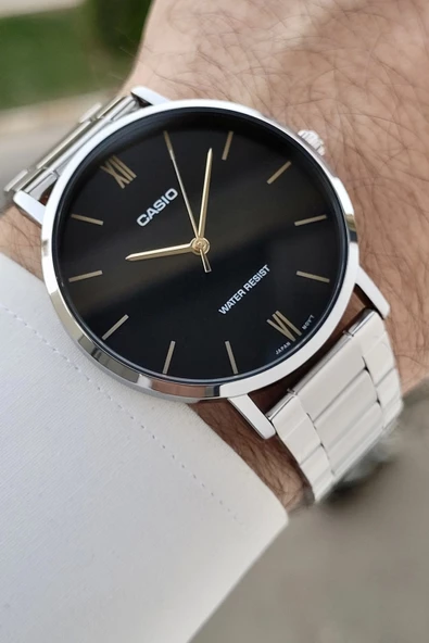 Casio CSISTE182 Kadranı Siyah Kordonu Gümüş Renk Hediye Paketli Erkek Kol Saati - Resim 4