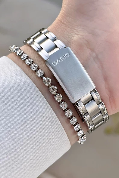 Casio CSISTE155 Kadranı Siyah Kordonu Gümüş Renk Kadın Kol Saati - Resim 5