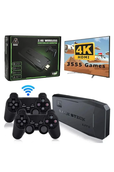Gaming Retro Atari Taşınabilir Kablosuz Çift Oyun Kolu 20000 Oyun Destekli Game Stick - 2