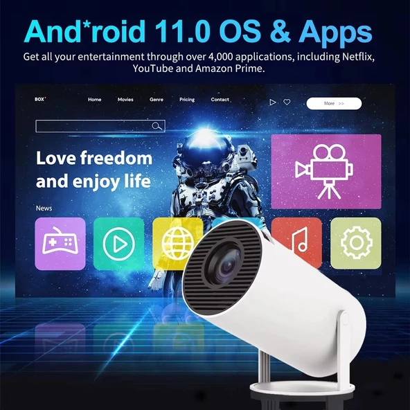 4K Android Oyun Konsollu Taşınabilir Ultra Hd LCD LED Projeksiyon Dolby Audio Destekli - 6