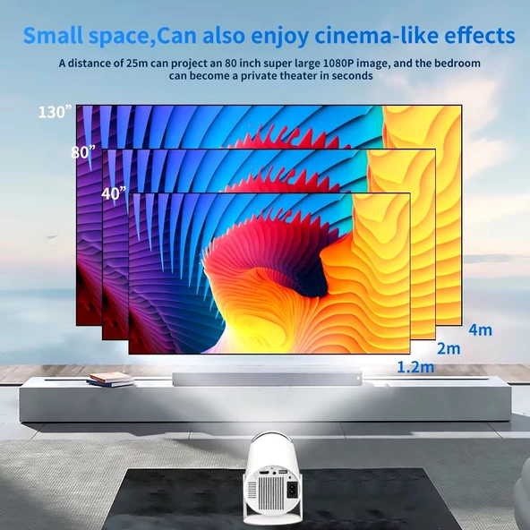 4K Android Oyun Konsollu Taşınabilir Ultra Hd LCD LED Projeksiyon Dolby Audio Destekli - 5