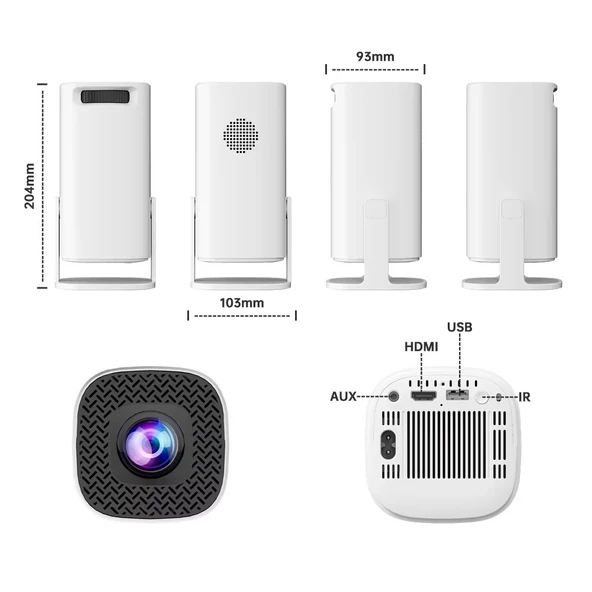 4K Oyun Konsollu Projeksiyon Bluetooth Wifi Destekli Taşınabilir Sinema Netflix Youtube Dolby Destekli Projektör - 2