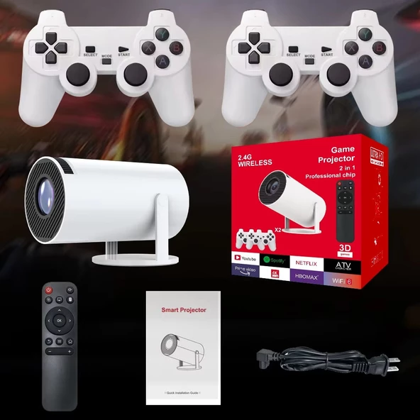 4K Android Oyun Konsollu Taşınabilir Ultra Hd LCD LED Projeksiyon Dolby Audio Destekli - 2