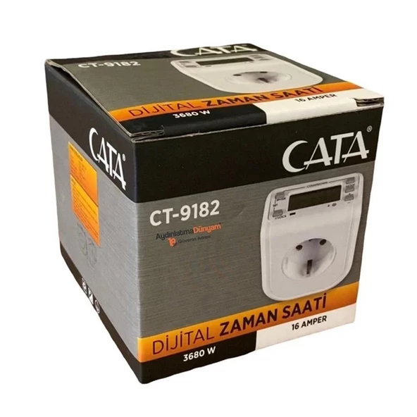 Cata CT-9182 Dijital Zaman Saati Zaman Ayarlı Priz 3680W Timer - 5