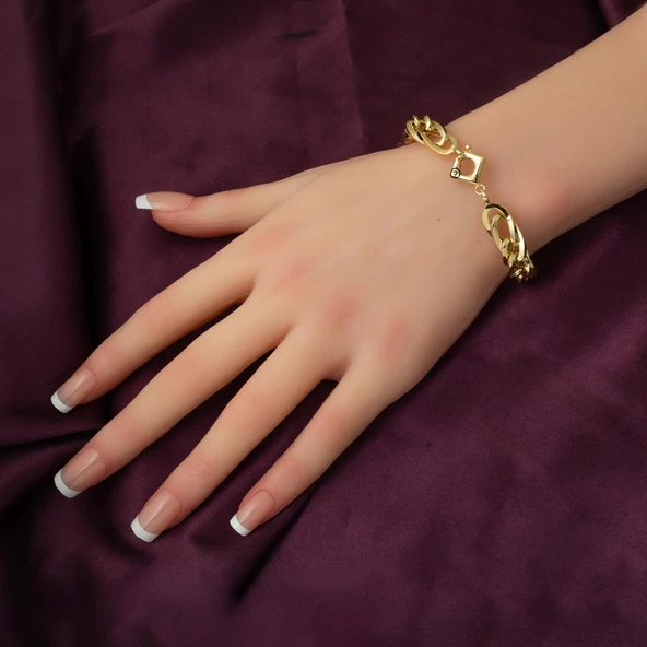 Örgülü 14 Ayar Altın Hallow Bileklik - Resim 5