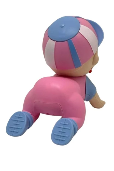 Kutulu Pilli Emekleyen Kasketli Pembe Bebek 11 Cm - 4