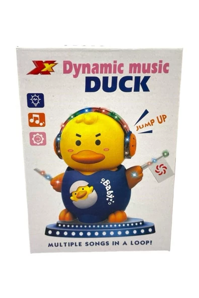 Pilli Işıklı Müzikli Çarp Dön Dansçı Ördek Aksesuarlı Bayraklı 15 cm - 4