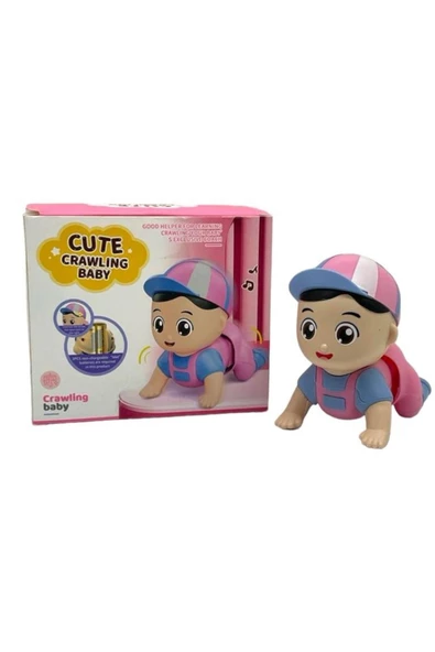 Kutulu Pilli Emekleyen Kasketli Pembe Bebek 11 Cm - 2