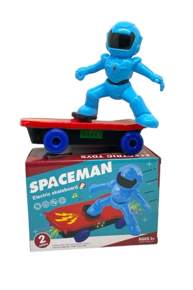 Pilli Sesli Işıklı Çarp Dön Spaceman KayKaycı - 4