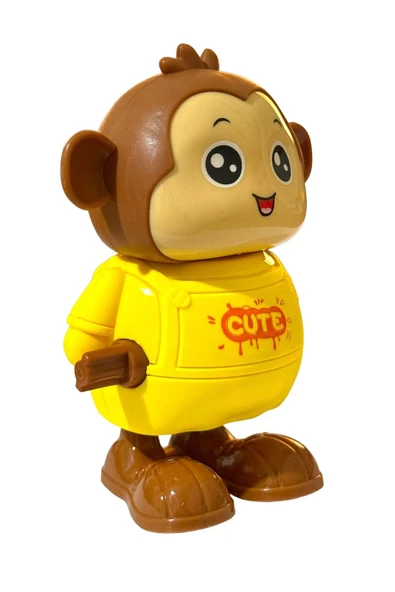 Kurmalı Zıp Zıp Zıplayan Yürüyen MAYMUN 10cm SARI - 2