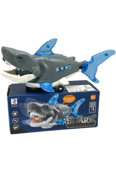 Sesli Işıklı Çarp Dön Şarkı Söyleyen Köpek Balığı Shark 27Cm GRİ - 5