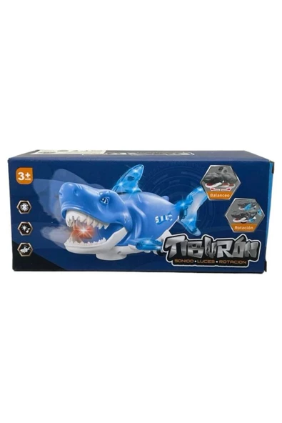Sesli Işıklı Çarp Dön Şarkı Söyleyen Köpek Balığı Shark 27Cm Mavi - 5