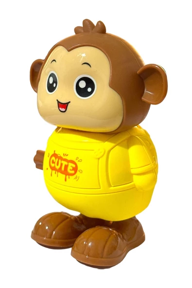 Kurmalı Zıp Zıp Zıplayan Yürüyen MAYMUN 10cm SARI - 3