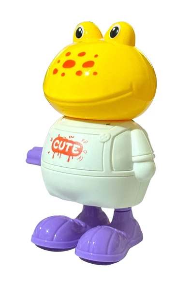 Kurmalı Zıp Zıp Zıplayan Yürüyen KURBAĞA 10cm BEYAZ - 3