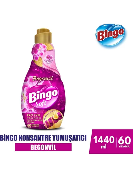 Bingo Konsantre Çamaşır Yumuşatıcısı Begonvil 1440 ml