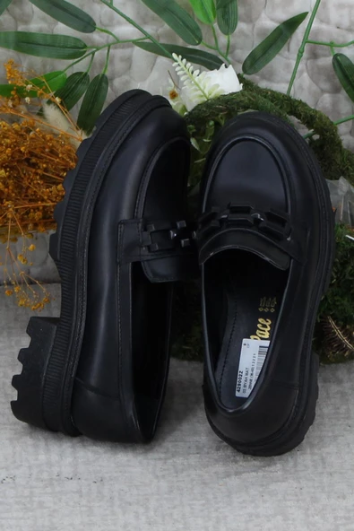 Fort 429002 Siyah Toka Detaylı Rahat Loafer Kadın Ayakkabı - Resim 5