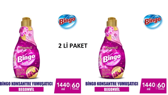 Bingo Konsantre Çamaşır Yumuşatıcısı Begonvil 1440 ml x 2 Adet - 4