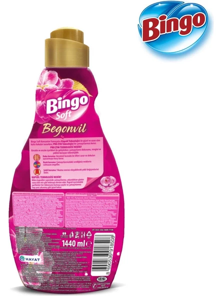 Bingo Soft Konsantre Çamaşır Yumuşatıcısı Begonvil 1440 ml X 3 Adet