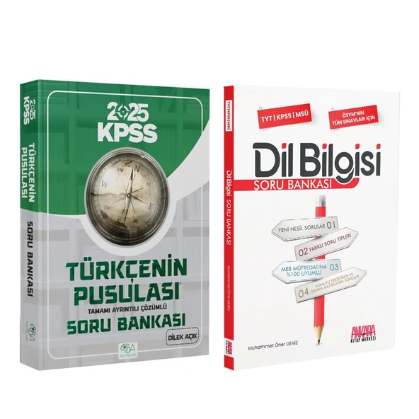 CBA Akademi 2025 KPSS Türkçenin Pusulası ve AKM Dil Bilgisi Soru Bankası Seti 2 Kitap