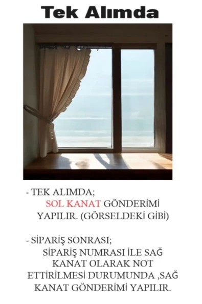 Fırfırlı Naturel Keten Vintage Pamuk Keten Perde (En x Boy) - Tek Kanat - Fırfırlı - 2